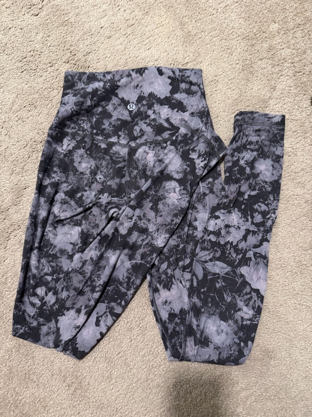 Lululemon Align Black and Gray Floral Print Leggings